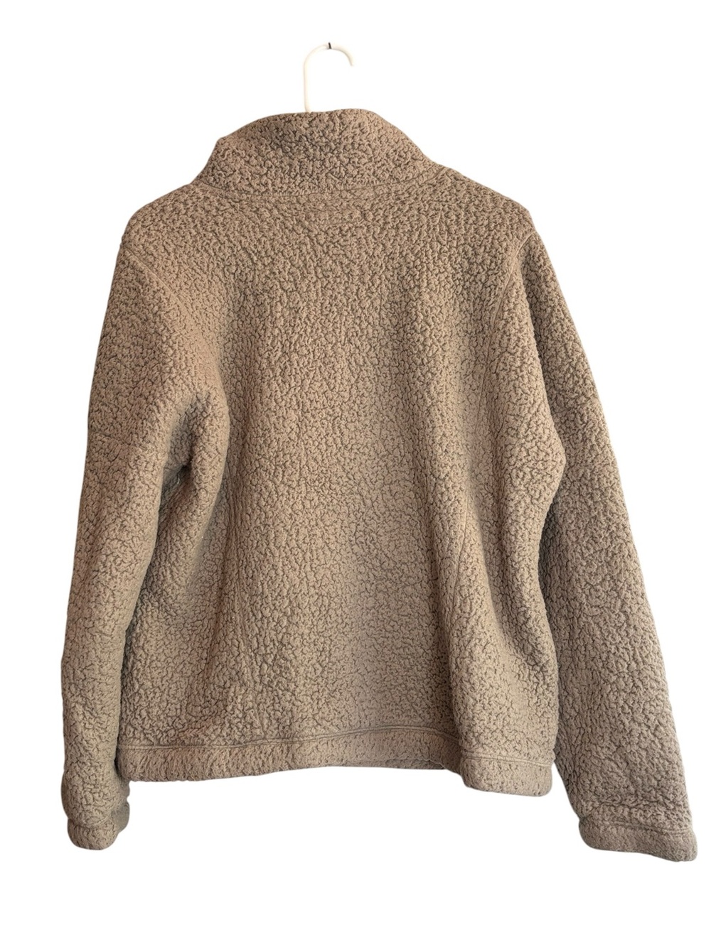 Abercrombie & Fitch Soft A&F Sherpa Quarter Zip Pullover XL Taupe Fleece - Picture 3 of 9